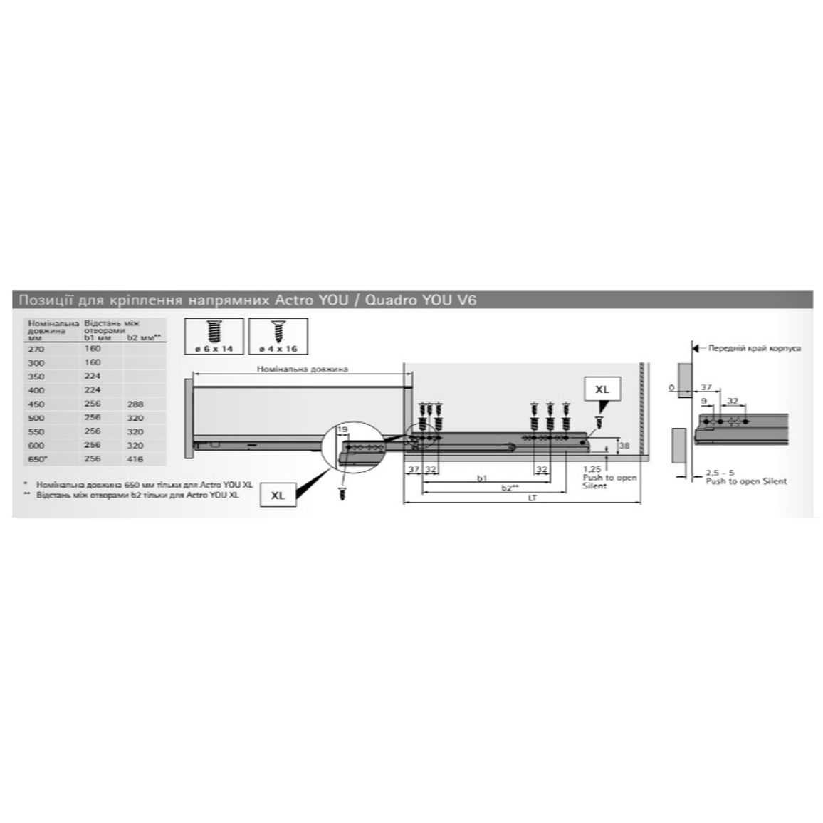 Комплект ящика AvanTech YOU Q L=500 H=101 серебро Hettich