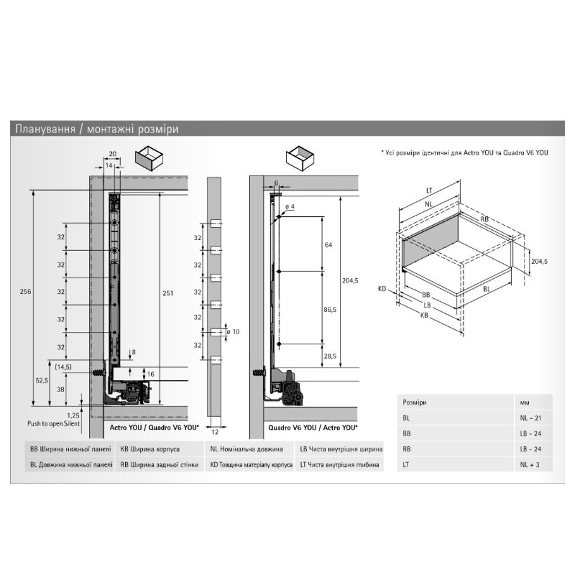 Комплект ящика AvanTech YOU Q L=500 H=251 серебро Hettich Комплект ящика AvanTech YOU Q L=500 H=251 серебро Hettich