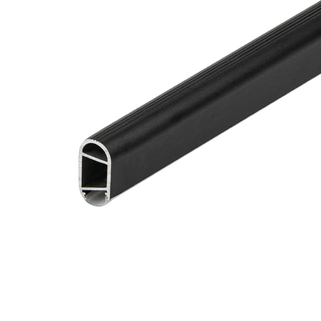 Труба овальна з пазом для LED-стрічки і мол. лінзою Lumine 30х15, алюміній, чорний