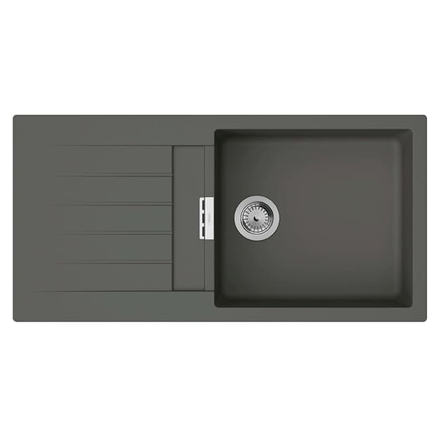 Мойка кухонная гранит S52 с крылом врезная, серый камень Hansgrohe (43358290)