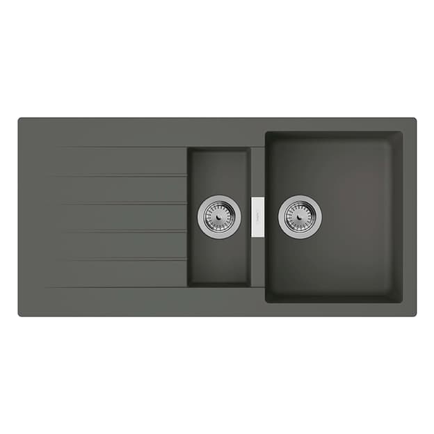 Мийка кухонна граніт S52 з крилом врізна, сірий камінь Hansgrohe (43357290)