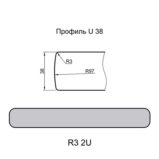 Столешница Luxeform S634/R3-2 U Тенерифе влагост. 3050х900х38мм м.п