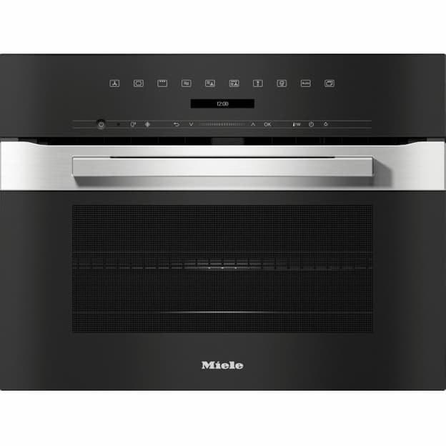 Компактный духовой шкаф из СВЧ H 7240 BM Clean steel Miele