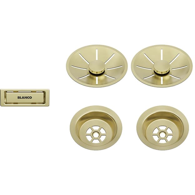 Відвідна арматура InFino для двох чаш без клапана-автомата satin gold BLANCO (207439)