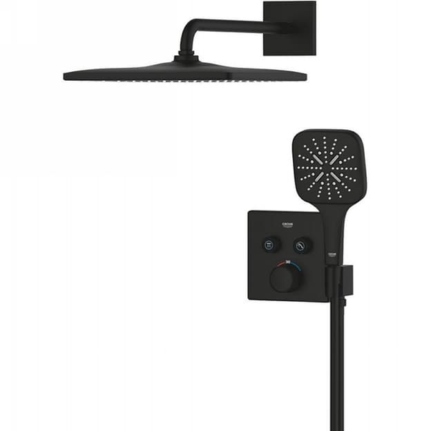 Душовий комплект Grohtherm SmartControl, з Rainshower 310 Mono Cube, чорний матовий Grohe (34865KF0)