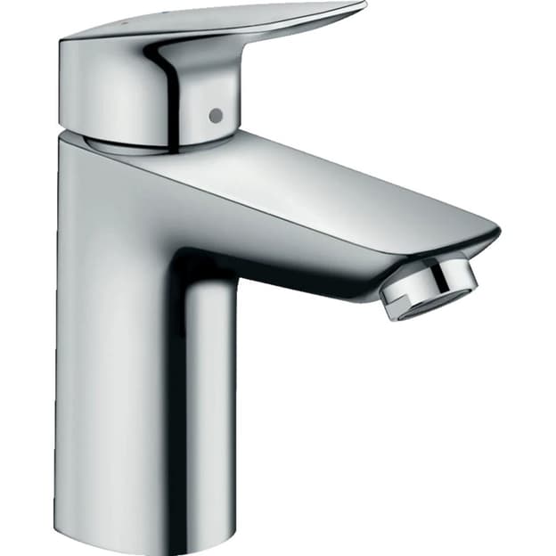 Смеситель для умывальника Logis 100 LowFlow со сливным гарнитуром Chrome Hansgrohe (71104000)