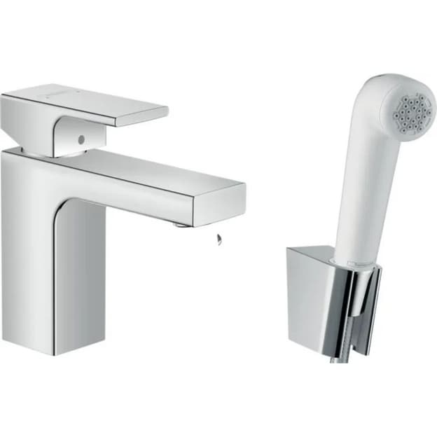 Змішувач для умивальника Vernis Shape 100 з гігієнічної лійкою Chrome Hansgrohe (71216000)