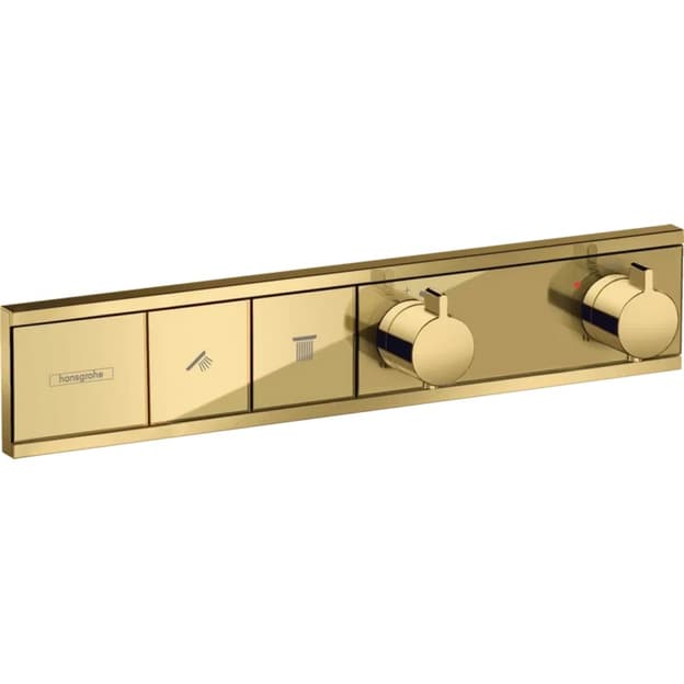 Термостат скрытого монтажа RainSelect на 2 потребителя Polished Gold Optic Hansgrohe (15380990)