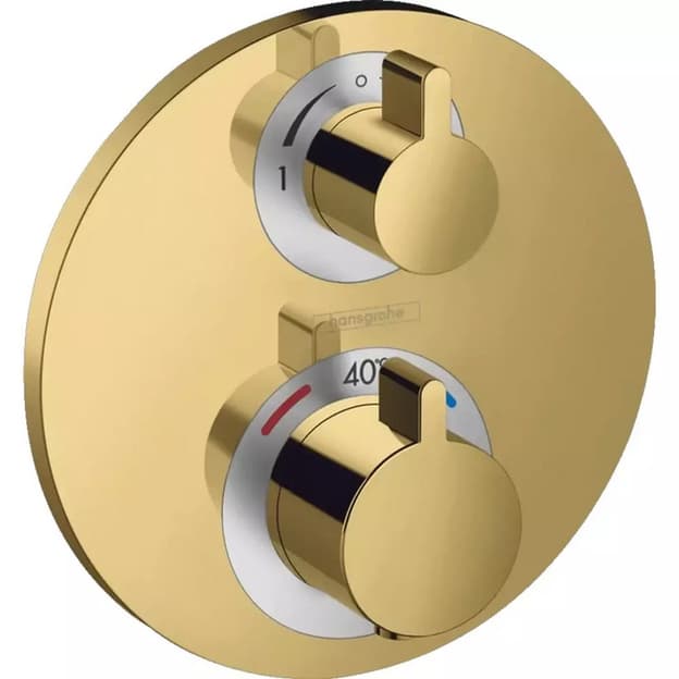 Термостат скрытого монтажа Ecostat Square двухрежимный Polished Gold Optic Hansgrohe (15758990)