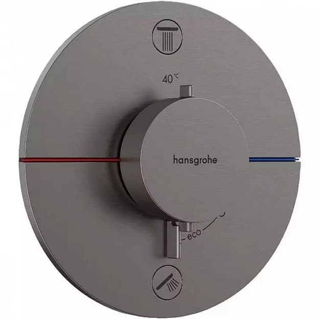 Термостат ShowerSelect Comfort S на 2 споживача  зовнішня частина  Matt Black Hansgrohe (15554340)
