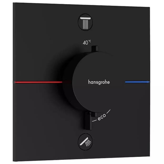 Термостат прихованого монтажу ShowerSelect Comfort E на 2 функції  Matt Black Hansgrohe (15572670)