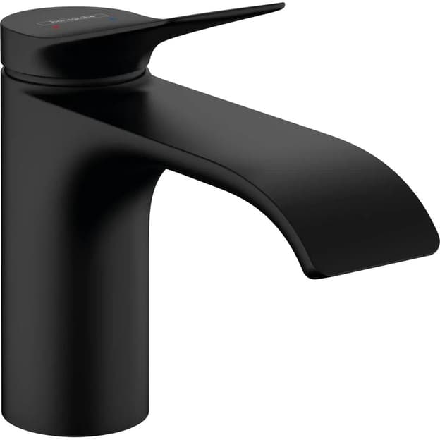 Смеситель для умывальника Vivenis 80 с донным клапаном pop-up Matt Black Hansgrohe (75010670)