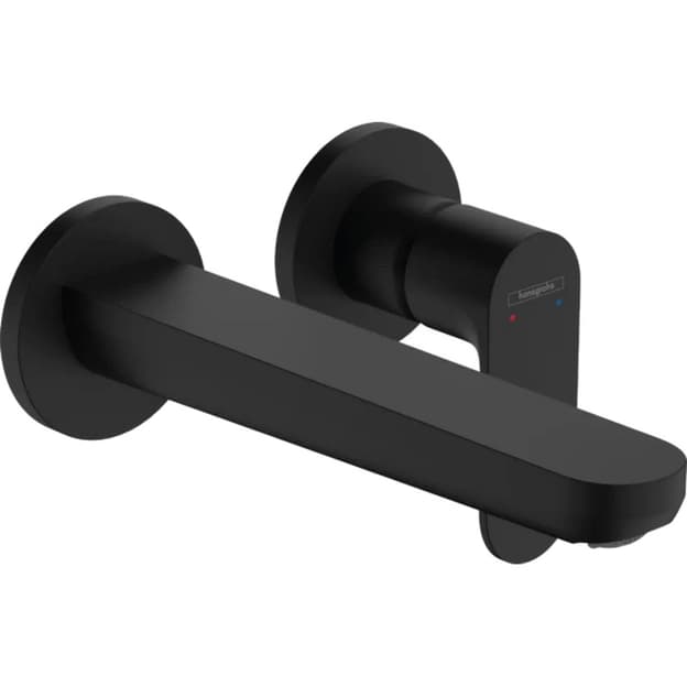 Смеситель для умывальника Rebris S со стены, скрытый монтаж 200мм, Matt Black Hansgrohe (72528670)