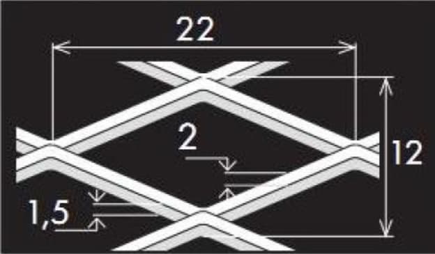 Просічно-витяжний лист 22/12x2x1,5