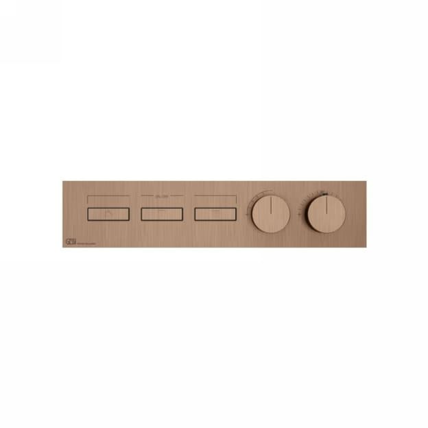 Термостат Hi-Fi Linear, 3 функции, наружная часть, Copper Bruched PVD Gessi (63014708)