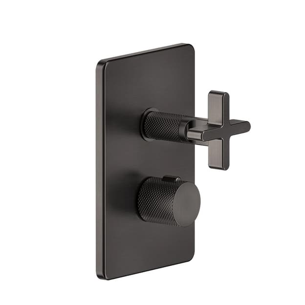 Термостат Inciso з 3 виходами, зовнішня частина Black Metal Brushed PVD (58236707) Gessi