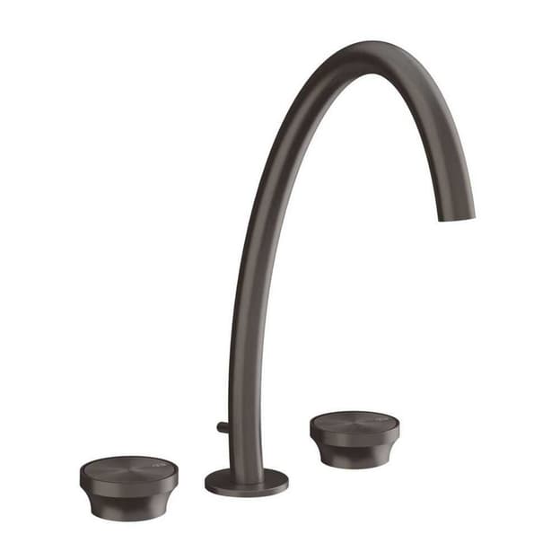 Змішувач для умивальника високий 3 отвори з д/к Origini Black Metal Brushed PVD (66015707) Gessi