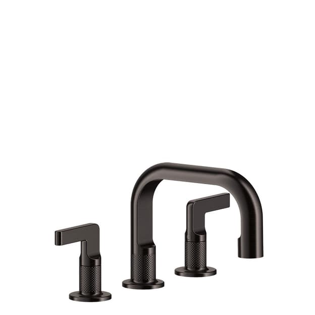 Змішувач для умивальника Inciso на 3 отвори, донний клапан Black Metal Brushed PVD (58011707) Gessi