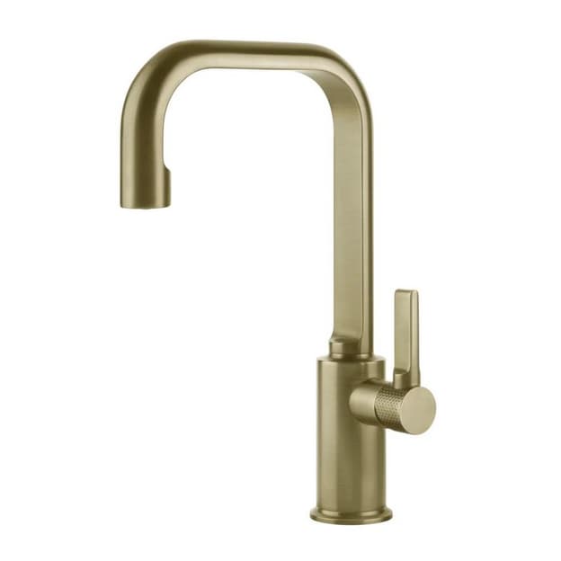 Змішувач для умивальника високий, донний клапан Inciso Brushed Brass PVD (58005727) Gessi