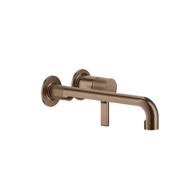 Змішувач для умивальника настінний, довгий вилив Inciso Copper Brushed PVD (58089708) Gessi