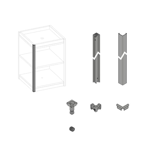 FurnSpin CADRO Hybrid Vertical комплект, черный матовый (9360945) Hettich