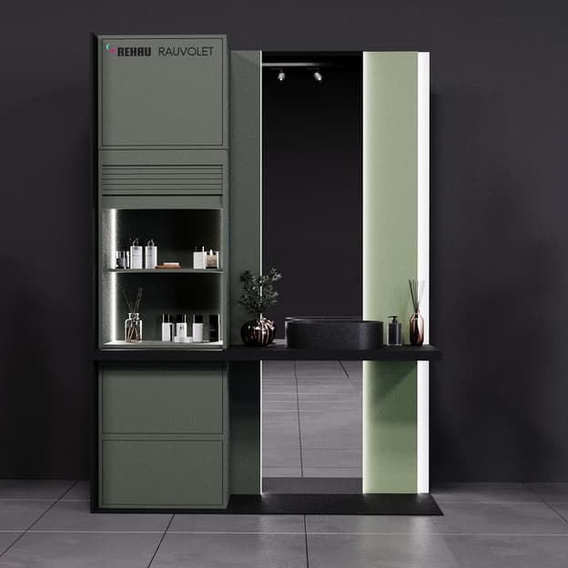 Комплект жалюзі REHAU RAUVOLET Noble Matt Olive Detour 3141L 600x1000: C3-кас., 25мм, ДСП 18-19 мм