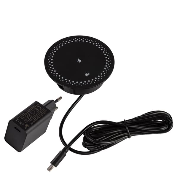 Беспроводная зарядка Lumine POWER 15W, с адаптером, черная NEW