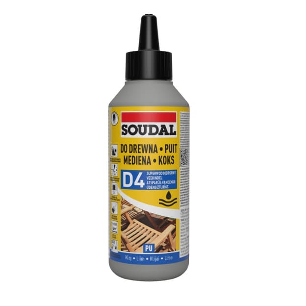 Жидкий полиуретановый клей для древесины, влагостойкий 66A, 0,25 кг, Soudal