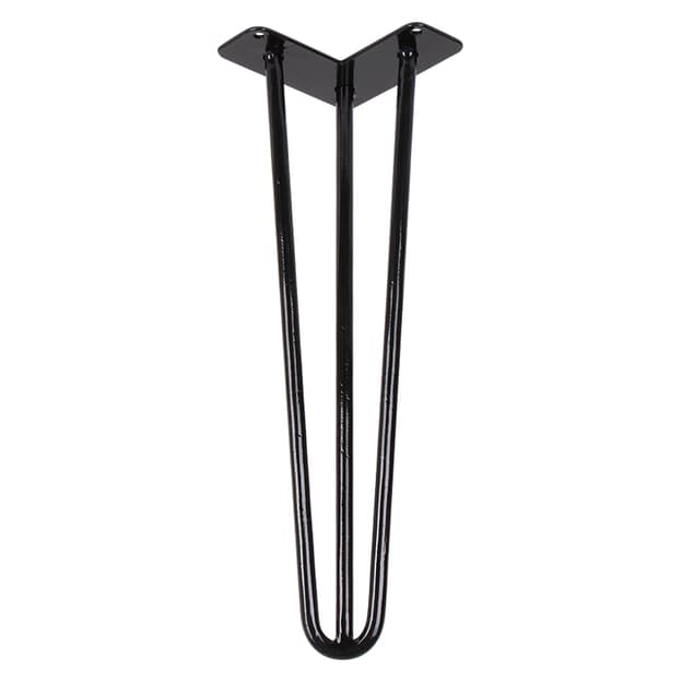 Ніжка меблева HAIRPIN Leg 3ROD Small h36см чорна глянсова
