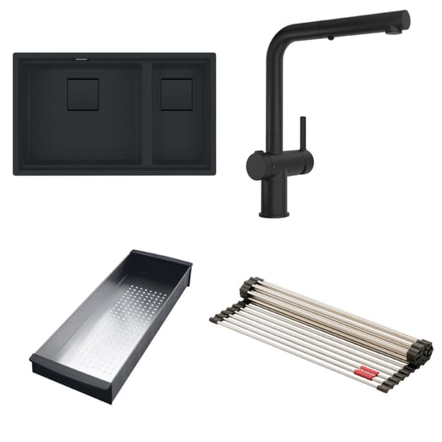 Мойка гранит KNG 120 черный матовый(мпс) + смеситель Active Twist черный мат. Franke (125.0676.976) Мойка гранит KNG 120 черный матовый(мпс) + смеситель Active Twist черный мат. Franke (125.0676.976)
