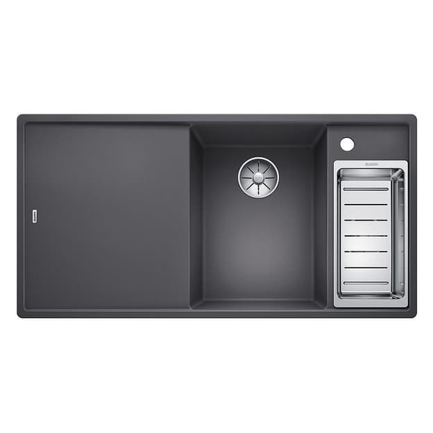 Мийка AXIA III 6 S SILGRANIT (мпс./врізна) темна скеля столик для обробки ясен (чаша справа) BLANCO (523463) Мийка AXIA III 6 S SILGRANIT (мпс./врізна) темна скеля столик для обробки ясен (чаша справа) BLANCO (523463)