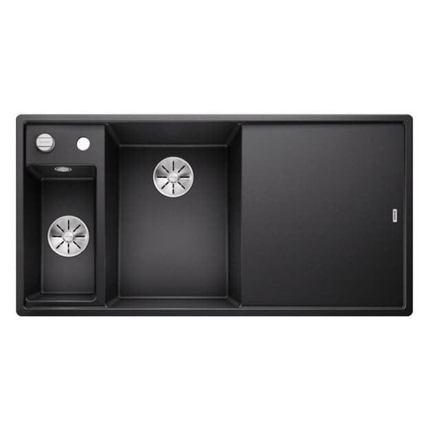 Мийка AXIA III 6 S SILGRANIT (мпс./врізна) чорний дошка скло (чаша зліва) BLANCO (525848)