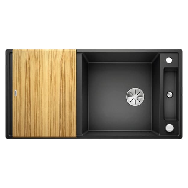 Мойка AXIA III XL 6 S SILGRANIT (мпс./врезная) антрацит, столик для обработки ясень BLANCO (523500)