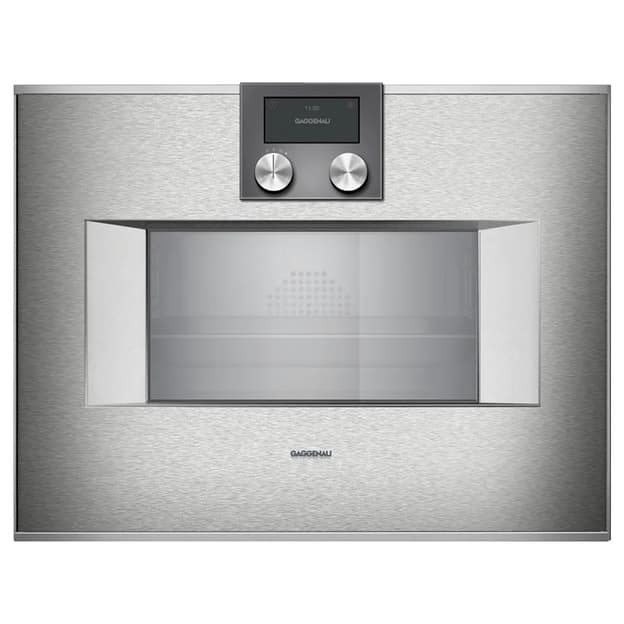 Компактна духова шафа-пароварка BS470112 права нержавіюча сталь за склом GAGGENAU