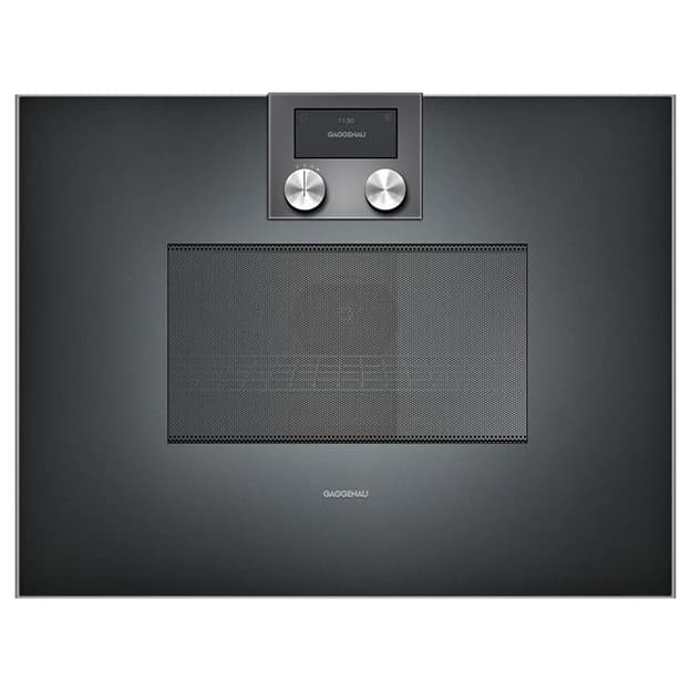 Компактный духовой шкаф с микроволновым режимом BM450100 правый антрацит GAGGENAU Компактный духовой шкаф с микроволновым режимом BM450100 правый антрацит GAGGENAU