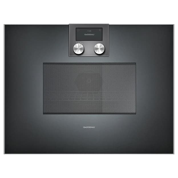 Компактный духовой шкаф с микроволновым режимом BM451100 левый антрацит GAGGENAU