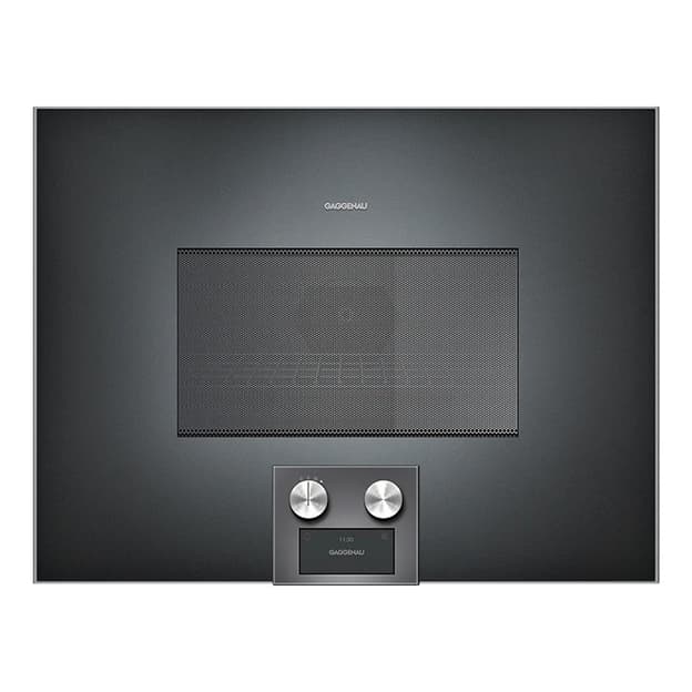 Компактный духовой шкаф с микроволновым режимом BM455100 левый антрацит GAGGENAU Компактный духовой шкаф с микроволновым режимом BM455100 левый антрацит GAGGENAU