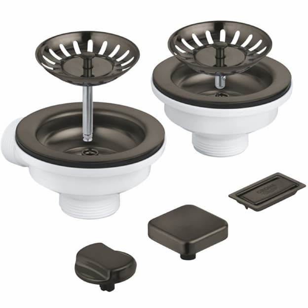 Сливной комплект для двух чаш с эксцентриком, матовый графит Grohe (40998AL0) Сливной комплект для двух чаш с эксцентриком, матовый графит Grohe (40998AL0)