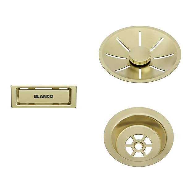 Відвідна арматура InFino для однієї чаші з клапаном-автоматом satin gold BLANCO (207427) Відвідна арматура InFino для однієї чаші з клапаном-автоматом satin gold BLANCO (207427)