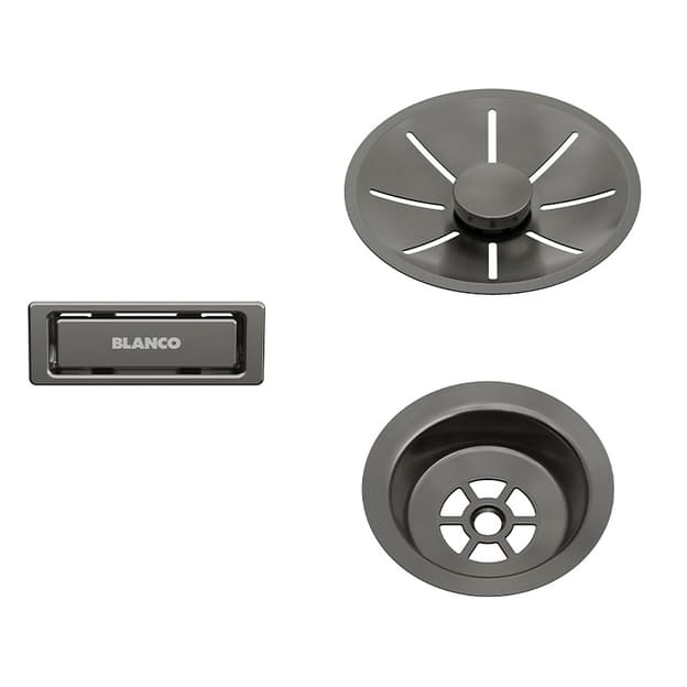 Відвідна арматура InFino для однієї чаші з клапаном-автоматом satin dark steel BLANCO (207429) Відвідна арматура InFino для однієї чаші з клапаном-автоматом satin dark steel BLANCO (207429)