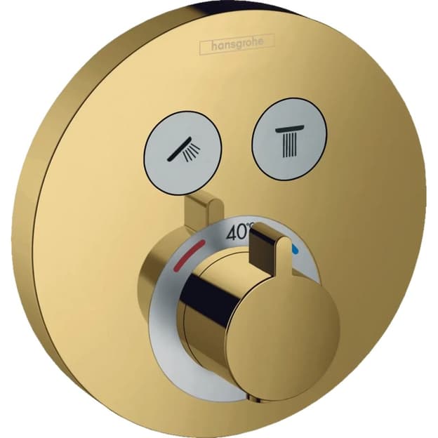 Термостат скрытого монтажа ShowerSelect на 2 потребителя Polished Gold Optic Hansgrohe (15743990) Термостат скрытого монтажа ShowerSelect на 2 потребителя Polished Gold Optic Hansgrohe (15743990)