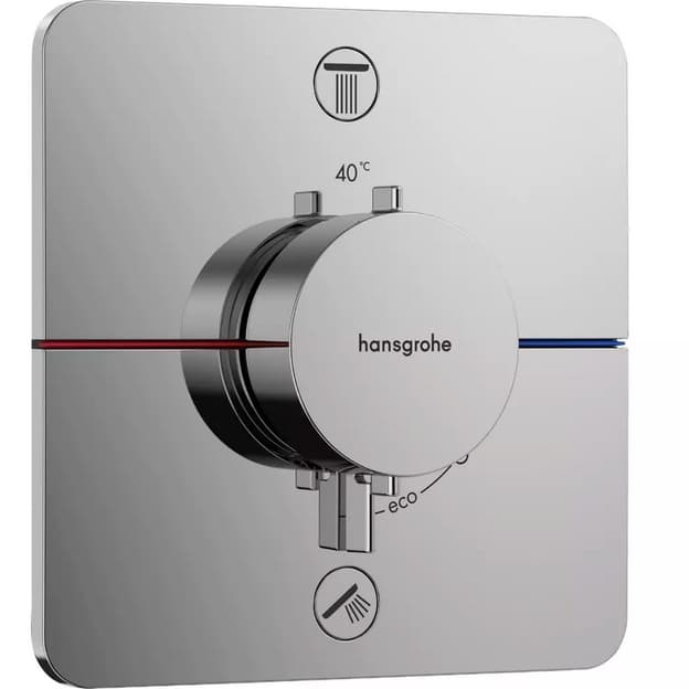 Термостат скрытого монтажа ShowerSelect Comfort Q на 2 функции Chrome Hansgrohe (15583000)