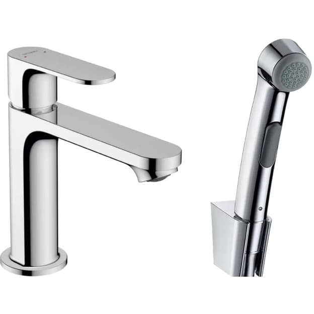 Змішувач для умивальника Rebris S 110 з гігієнічною лійкою, Chrome Hansgrohe (72215000)