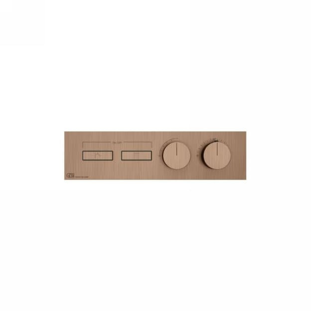 Термостат Hi-Fi Linear, 2 функции, наружная часть, Copper Bruched PVD Gessi (63012708)