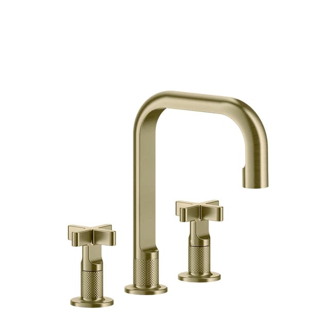 Змішувач для умивальника, на 3 отвори, середній Inciso Brushed Brass PVD (58114727) Gessi Змішувач для умивальника, на 3 отвори, середній Inciso Brushed Brass PVD (58114727) Gessi
