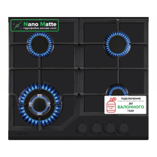 Газова варильна поверхня HGG 760 FGT BA Nano Matte Interline Газова варильна поверхня HGG 760 FGT BA Nano Matte Interline