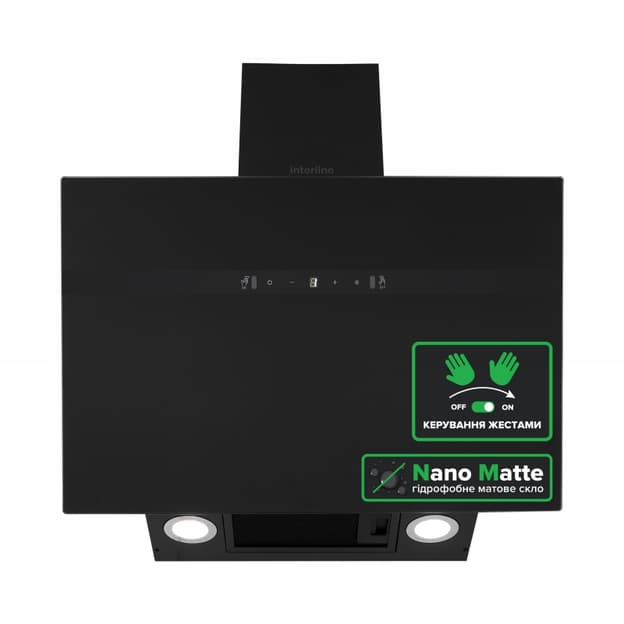 Витяжка нахилена FLOW MATT BL A/60/GL/M Interline Витяжка нахилена FLOW MATT BL A/60/GL/M Interline