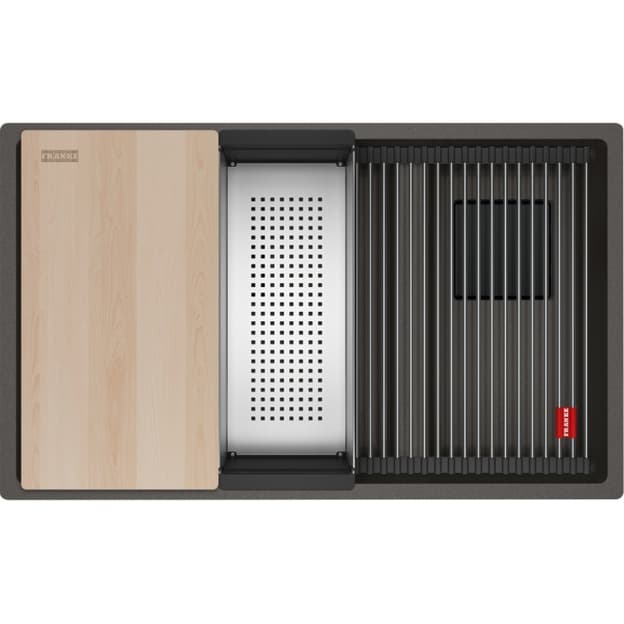 Мийка граніт KNG PRO 120 сірий сланець з чорною арматурою (Franke (125.0750.517) Мийка граніт KNG PRO 120 сірий сланець з чорною арматурою (Franke (125.0750.517)