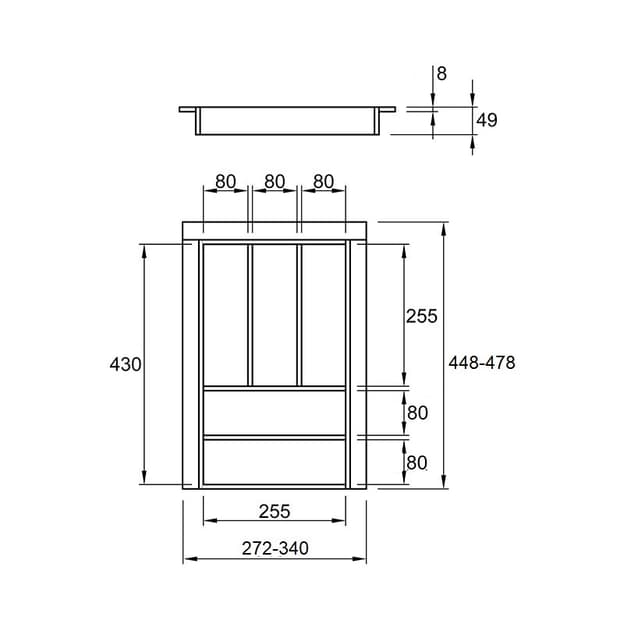 Организация для столовых приборов классическая 400 W = 340 L = 478 (LK.340.478) Антрацит Организация для столовых приборов классическая 400 W = 340 L = 478 (LK.340.478) Антрацит