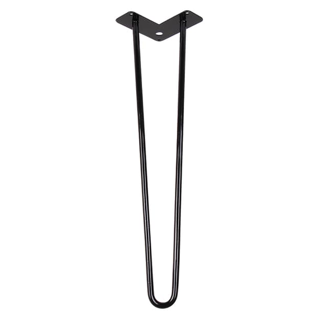 Ножка мебельная HAIRPIN Leg 2ROD Big h55см, черная глянцевая Ножка мебельная HAIRPIN Leg 2ROD Big h55см, черная глянцевая